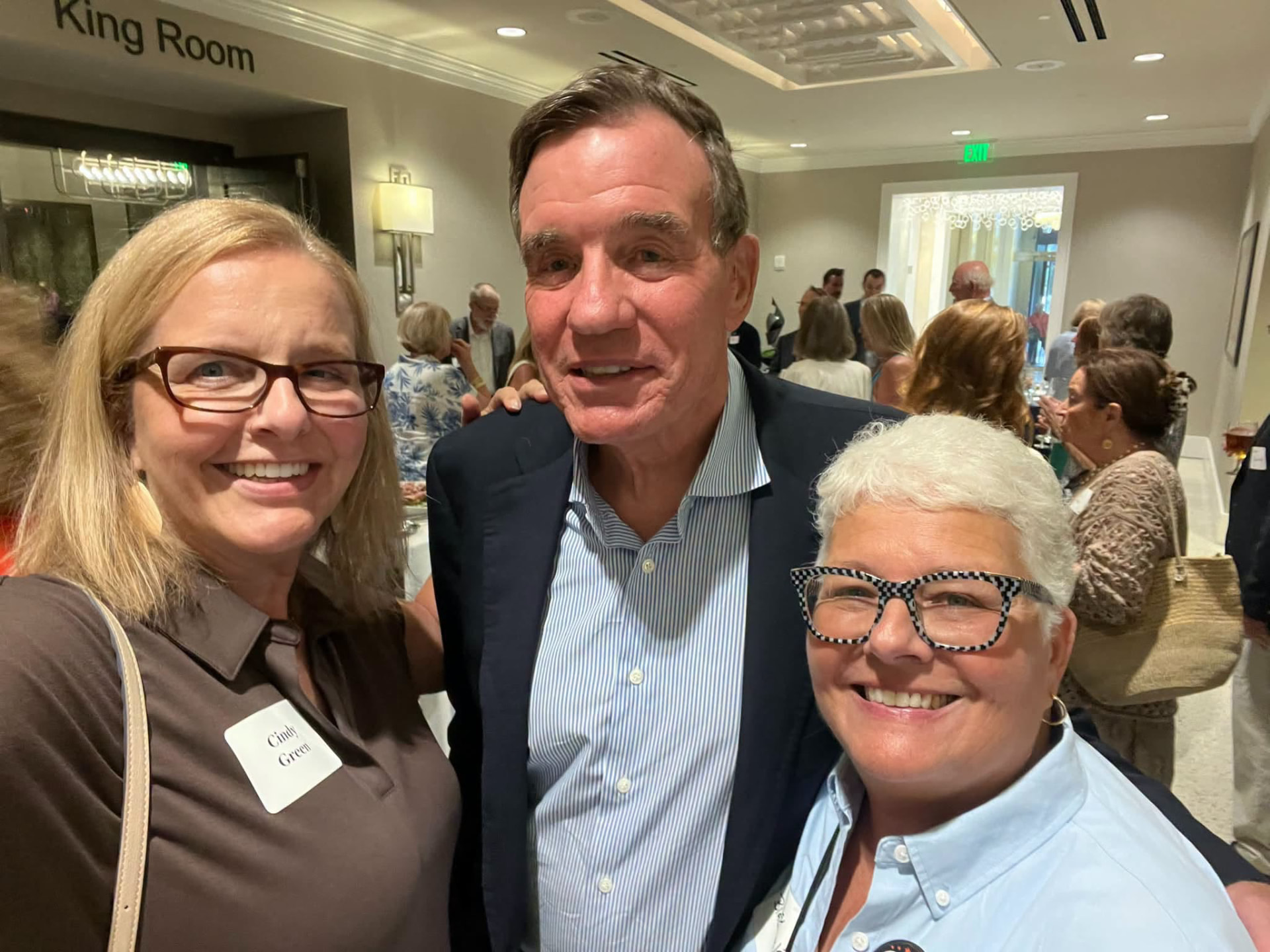 Cindy with Senator Mark Warner at a campaign event